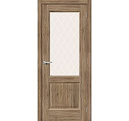 Дверь межкомнатная из эко шпона «Неоклассик-33» Original Oak остекление White Сrystal
