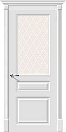 Дверь межкомнатная крашенная «Скинни-15.1» Whitey (Эмаль) остекление художественное