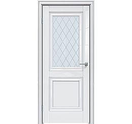Дверь межкомнатная "Gloss-587" Белый глянец, стекло Ромб