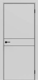 Дверь межкомнатная Порта-52 4AB Полипропилен Nardo Grey, глухая, кромка алюминиевая черная матовая, каркасно-щитовая