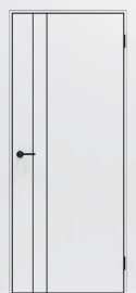 Дверь межкомнатная Порта-58 4AB Полипропилен Alaska, глухая, кромка алюминиевая черная матовая, каркасно-щитовая