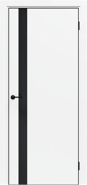 Дверь межкомнатная Порта-51 4AB Полипропилен Alaska, глухая, декор black star, кромка алюминиевая черная матовая, каркасно-щитовая
