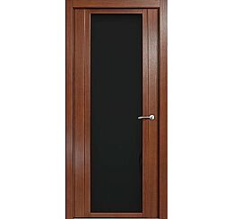 Дверь межкомнатная шпонированная "H-IV" Дуб палисандр стекло Лакобель чёрный