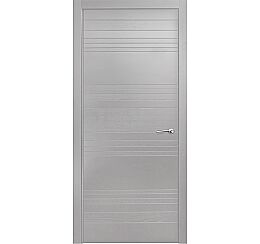 Дверь межкомнатная шпонированная "V-VI" Светло-серый вставка ПВХ Эмаль