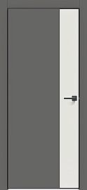 Дверь межкомнатная "Concept-708" Медиум грей, вставка Белоснежно матовый, кромка-чёрная матовая