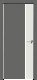 Дверь межкомнатная "Concept-708" Медиум грей, вставка Белоснежно матовый, кромка-матовый хром