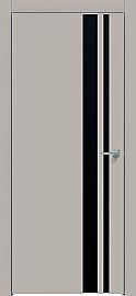 Дверь межкомнатная "Concept-712" Шелл грей, вставка Лакобель чёрная, кромка-матовый хром