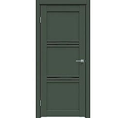 Дверь межкомнатная "Design-602" Дарк грин, стекло Лакобель черный
