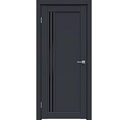 Дверь межкомнатная "Design-604" Дарк блю, стекло Лакобель черный