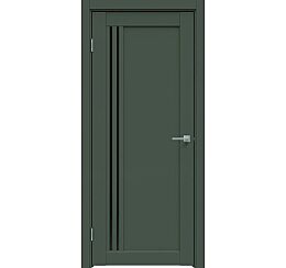 Дверь межкомнатная "Design-604" Дарк грин, стекло Лакобель черный