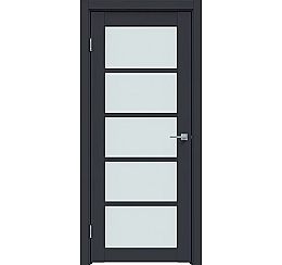 Дверь межкомнатная "Design-605" Дарк блю стекло Сатинат белый