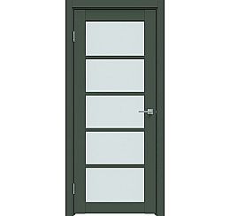 Дверь межкомнатная "Design-605" Дарк грин стекло Сатинат белый