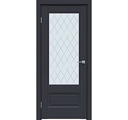 Дверь межкомнатная "Design-661" Дарк блю, стекло Ромб