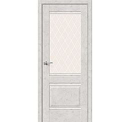 Дверь межкомнатная из эко шпона «Прима-3» Look Art остекление White Сrystal
