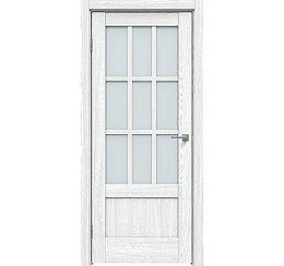Дверь межкомнатная "Future-649" Дуб патина серый стекло Сатинат белый