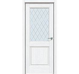 Дверь межкомнатная "Future-657" Дуб серена белый кристалл, стекло Ромб