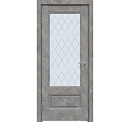 Дверь межкомнатная "Future-661" Бетон тёмно-серый, стекло Ромб