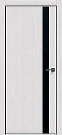 Дверь межкомнатная "Future-702" Дуб Серена светло-серый, вставка Лакобель черный, кромка-чёрная матовая