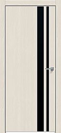 Дверь межкомнатная "Future-712" Дуб серена керамика, вставка Лакобель чёрная, кромка-матовый хром