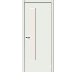 Дверь межкомнатная из ПВХ "Браво-9" Super White остекление Magic Fog