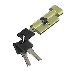 Цилиндр ключ/фиксатор Bravo AРF-60-30/30 SG МатЗолото (алюм., 3 ключа)