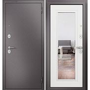 Дверь входная Family Mass MP M-140 Шоколад букле/Белый ларче mirror