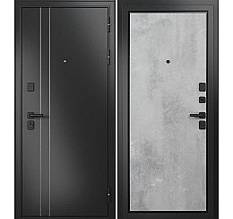 Дверь входная Trust Mass MP 9S-100 Антрацит букле/D-5 Бетон серый (фурнитура чёрная)